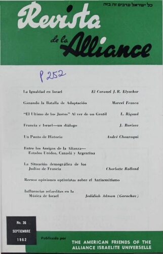 Revista de la Alliance N°36 (01 sept. 1962)